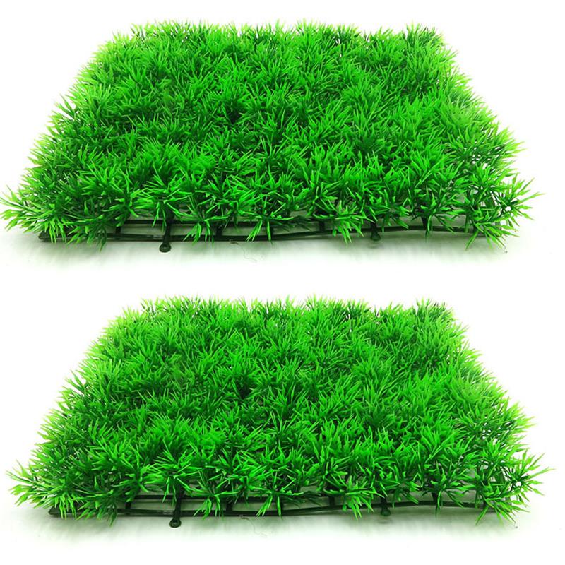 Aquarium Fish Green - Artificial Green Grass Plant Lawn Turf
