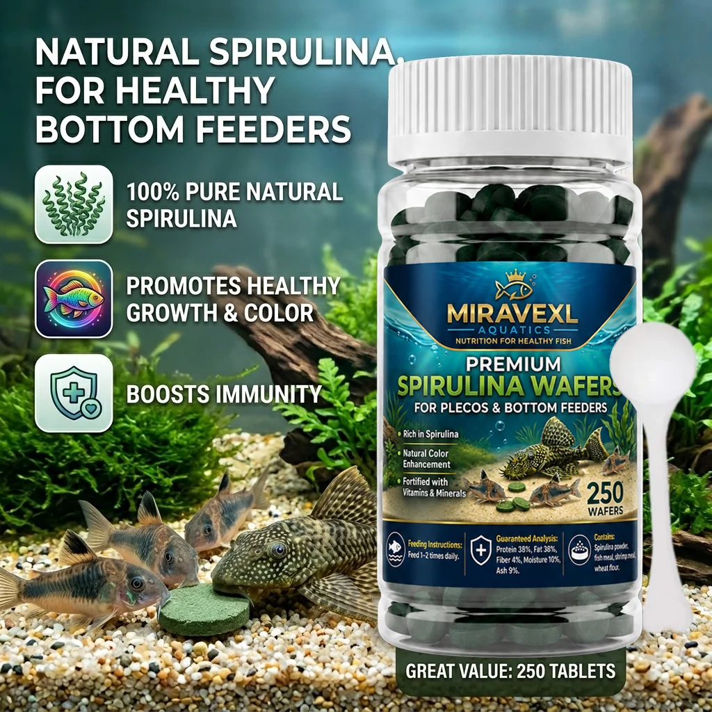 Aquarium Fish Vitamin - High Purity Spirulina Sinking Tablets: Premium