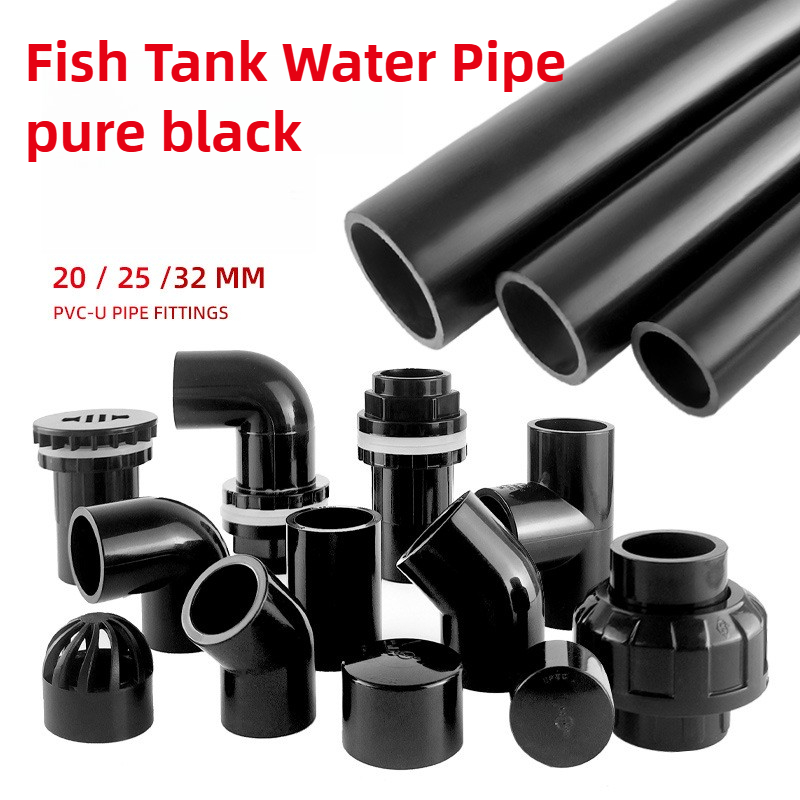 Aquarium Fish Black - PVC Black Fish Tank Water Pipe