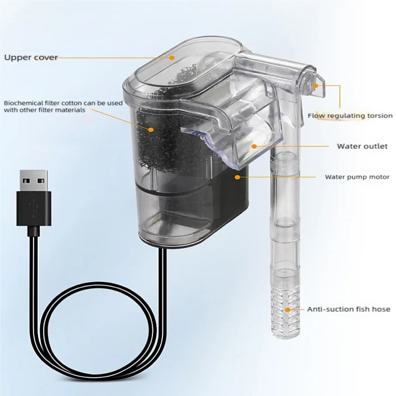 Mini Suspended USB Filter for  - đánh giá và giá Aquarium Fish Tank Cleaner