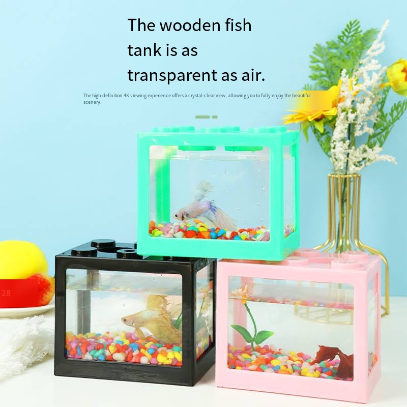 Novelty Block‑Shaped Mini Aqua - đánh giá và giá Aquarium Fish In Bowl