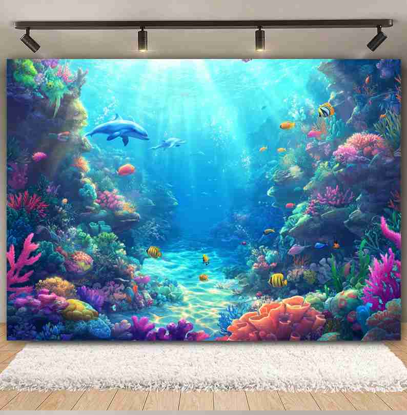 Underwater World Background  F - đánh giá và giá Aquarium Fish Dolphin