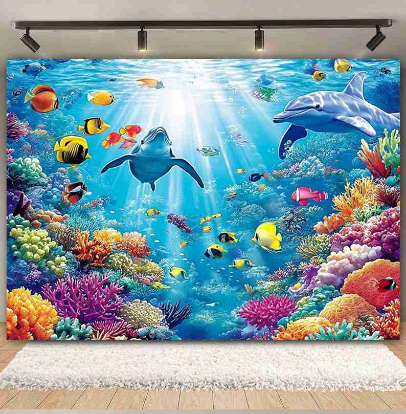 Underwater World Background  F - đánh giá và giá Aquarium Fish Dolphin