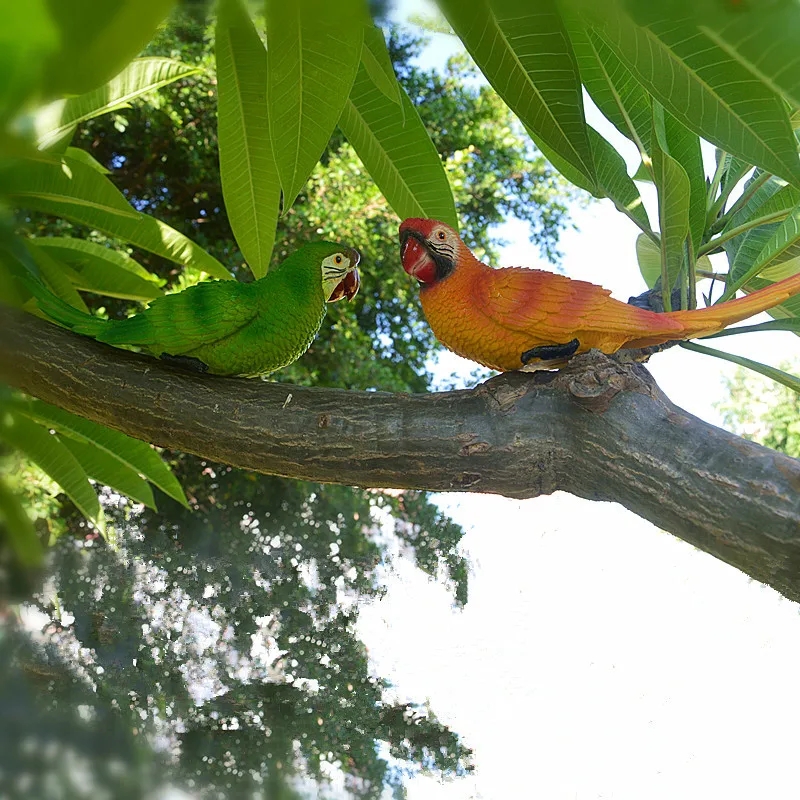 Simulation Resin Parrot Statue - đánh giá và giá Aquarium Decoration Rock