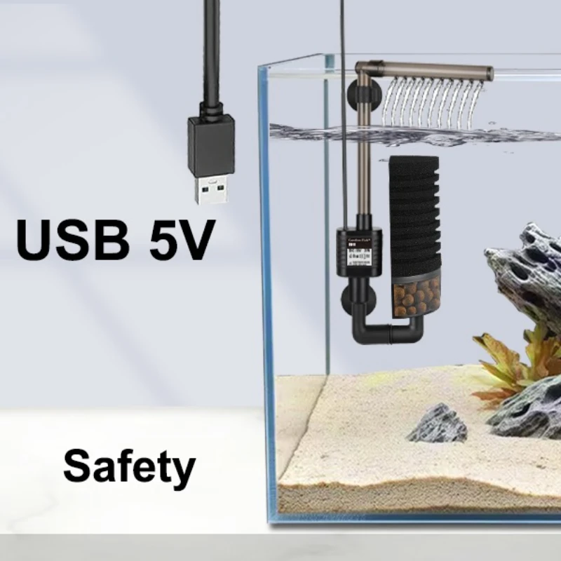 Quiet Aquarium Filter USB Bio- - đánh giá và giá Aquarium Fish In Bowl